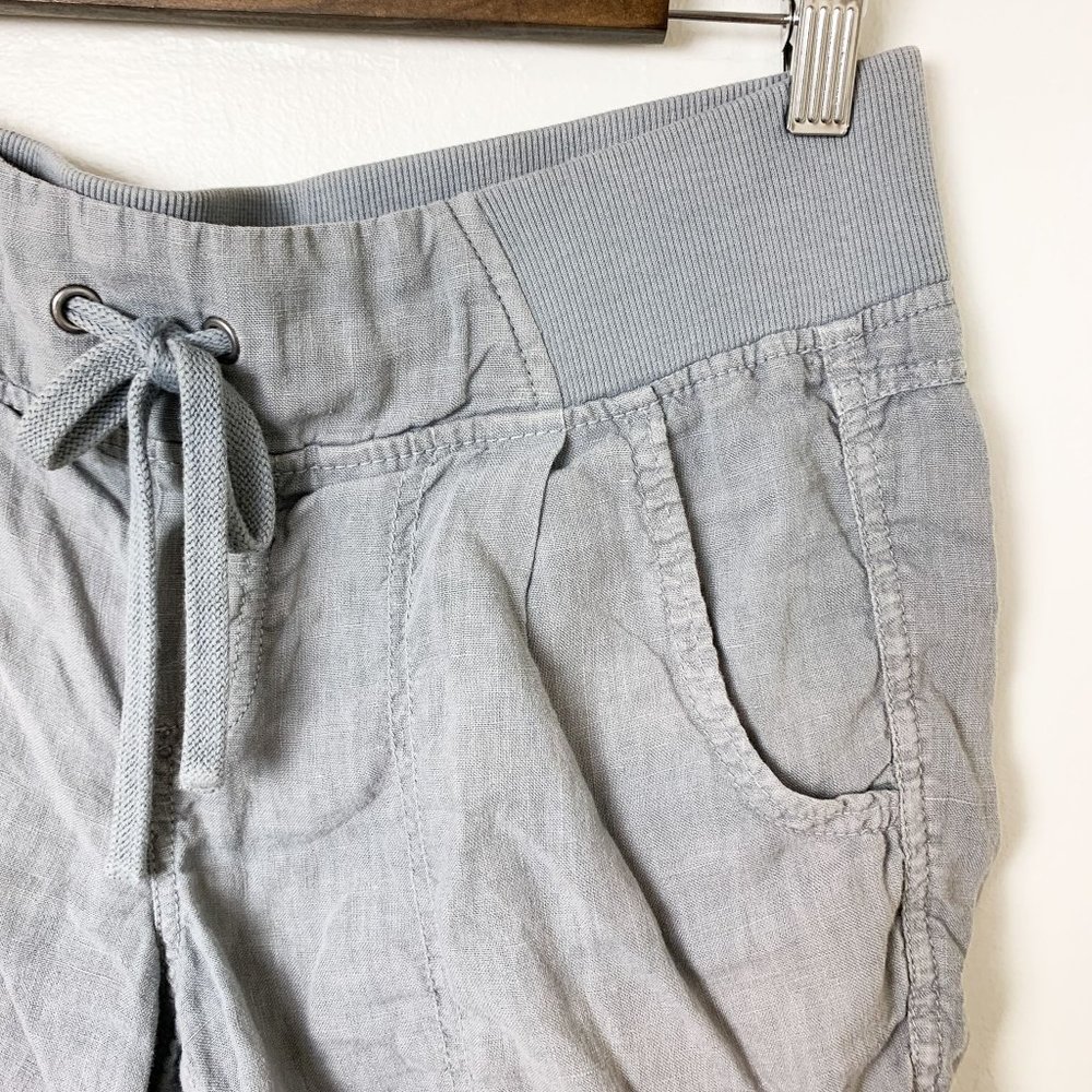 Athleta Linen Gray Creston Drawstring Shorts 6 - image 3